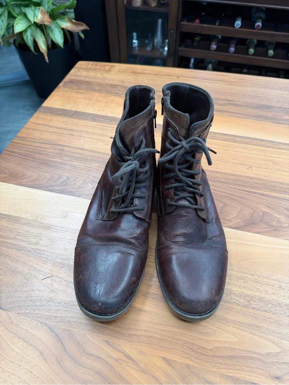 Men's Brown Leather Lace-Up Boots